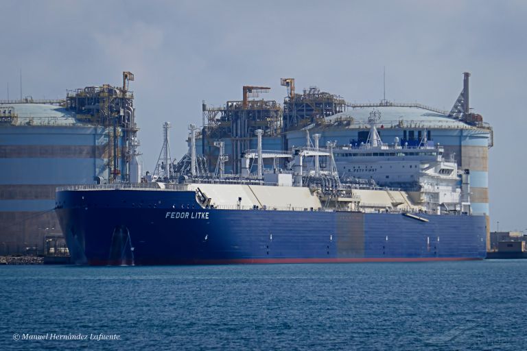 Greek-owned icebreaking LNG carrier Fedor Litke, built to serve Yamal LNG in Russia's Arctic northern reaches (Manuel Hernandez Lafuente / VesselFinder)