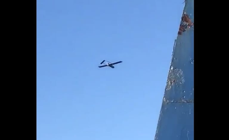 A Ukrainian strike drone flies past the Ural (Russian social media)