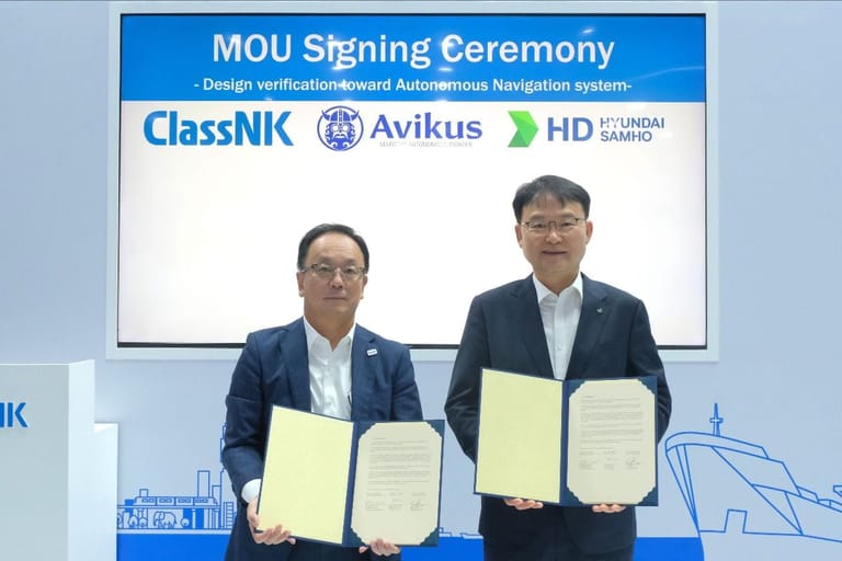 HD Hyundai Samho, Avikus and ClassNK Sign MOU for Design Verification toward Autonomous Navigation System