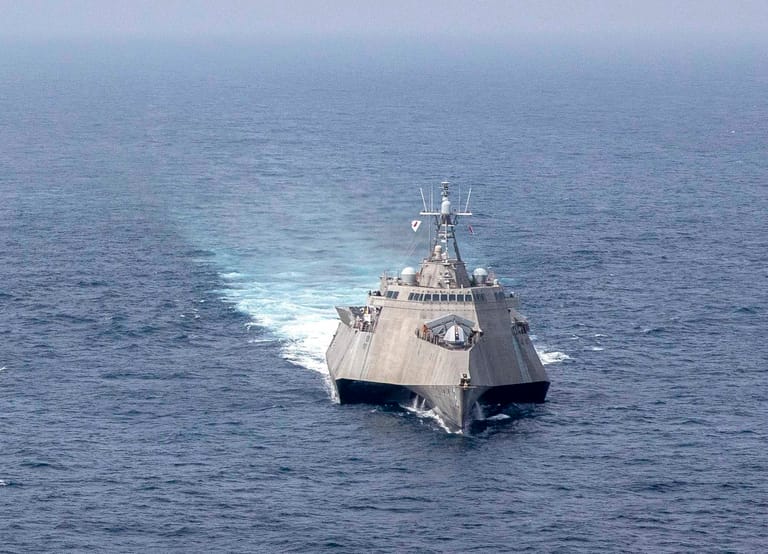 File image: USS Charleston during an exercise with Japanese forces in 2023 (USN)
