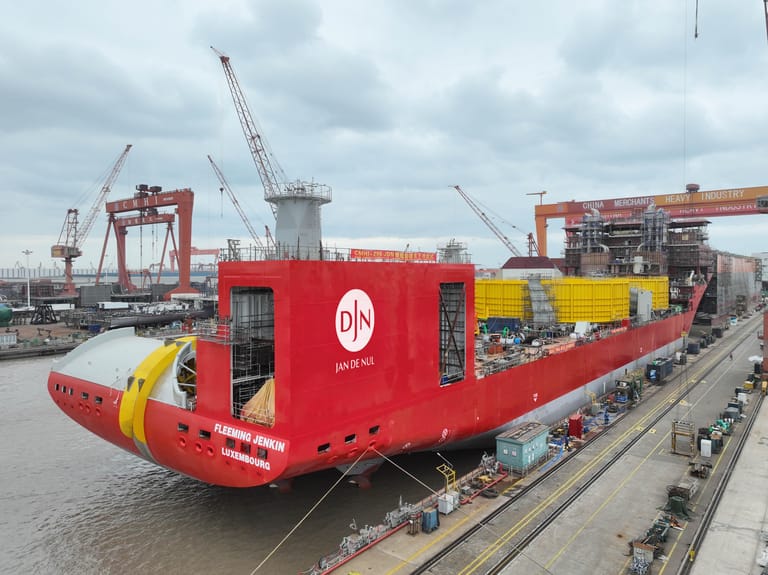 Jan de Nul recently completed a study on the proposed NATO-L transatlantic power cable, which would be laid by a vessel like Fleeming Jenkin, above (Jan de Nul file image)