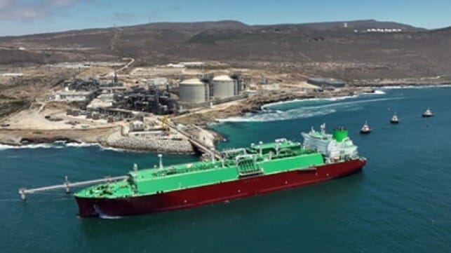 LNG carrier docked in Mexico