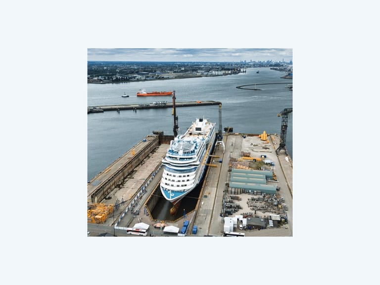 cruise ship in dry dock