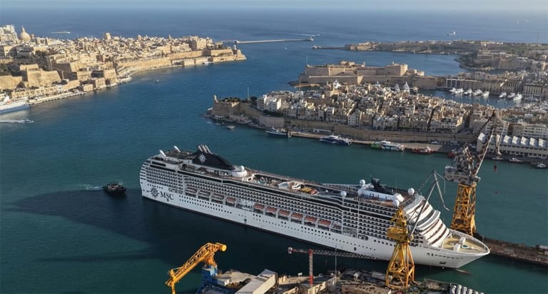MSC Poesia entering dry dock