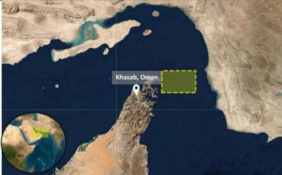 Hormuz position of attacked vessel