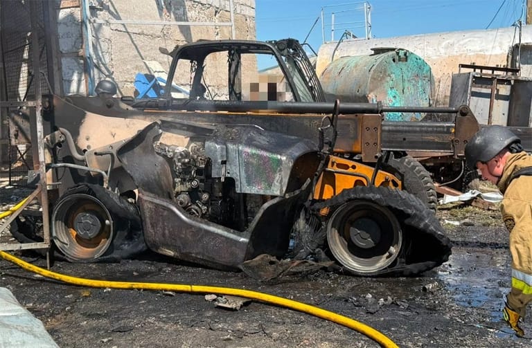 damaged equipment in Mykolaiv, Ukraine