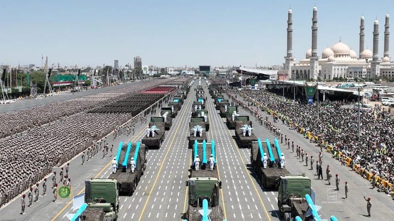 Houthi antiship missiles on display in Sanaa (file image courtesy Houthi Military Media)