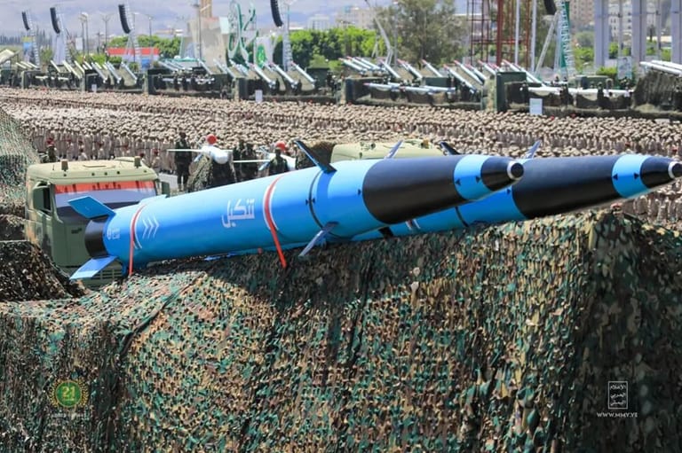 Houthi antiship missiles on display (Houthi Military Media file image)
