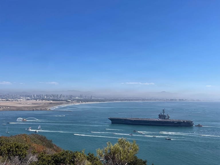 USS Abraham Lincoln arriving San Diego California