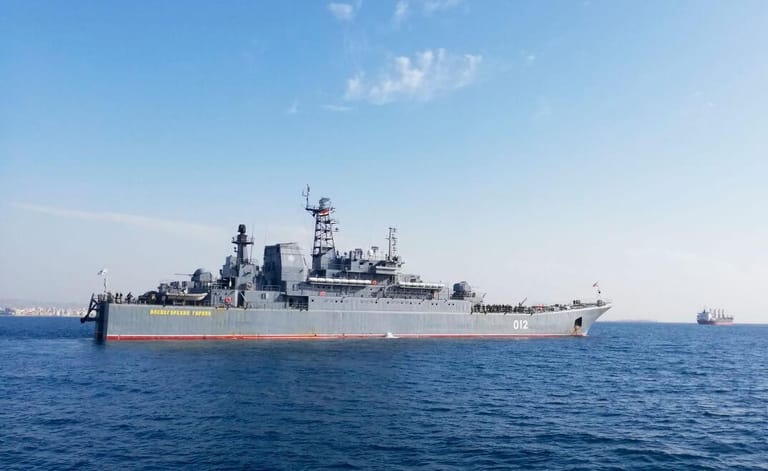 A Russian tank landing ship at Tartus (Russian MOD)