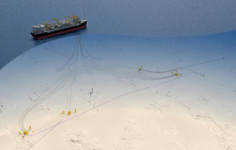 The Rosebank FPSO and subsea infrastructure (illustration courtesy Adura)