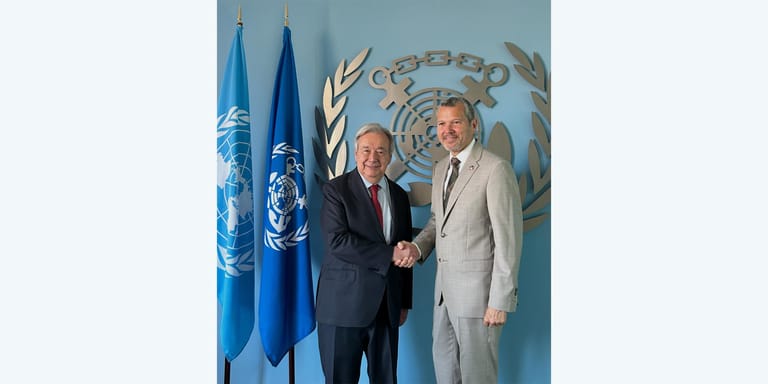 UN Secretary-General António Guterres and IMO Secretary-General Arsenio Dominguez