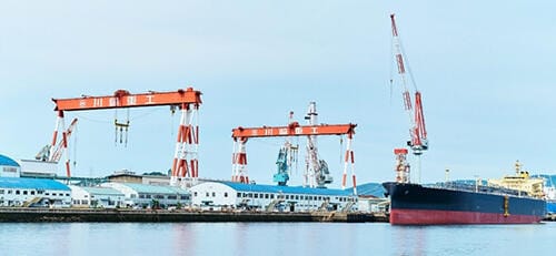Kawasaki shipbuilding yard in Japan