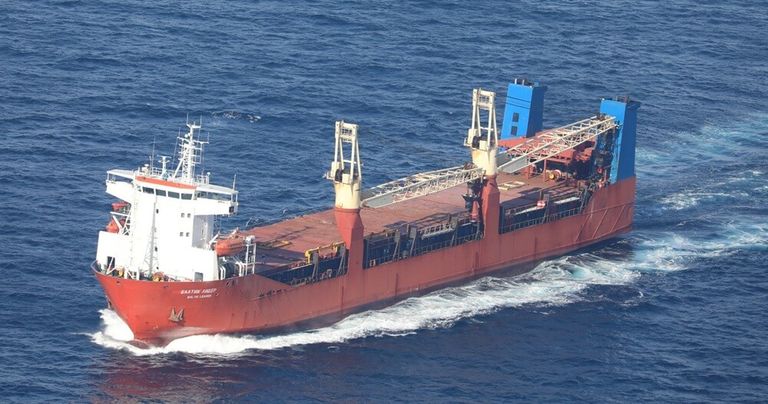 Russian general cargo ship used to carry military equipment