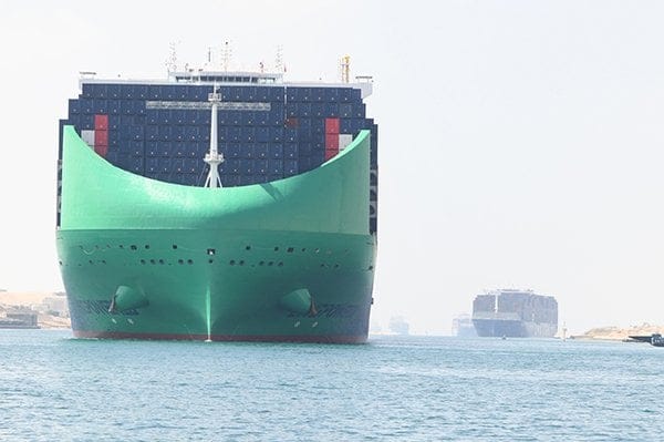 containerships in the Suez Canal