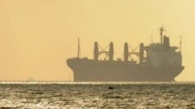 bulker at anchor