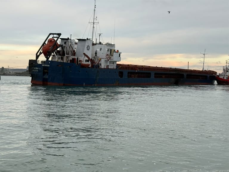 vessel damaged in attack towed to port