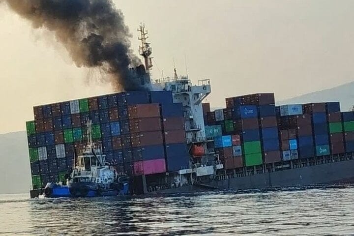 Containership sinking