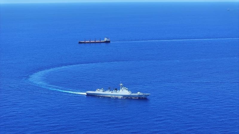 Chinese destroyer in the Gulf of Aden in 2024