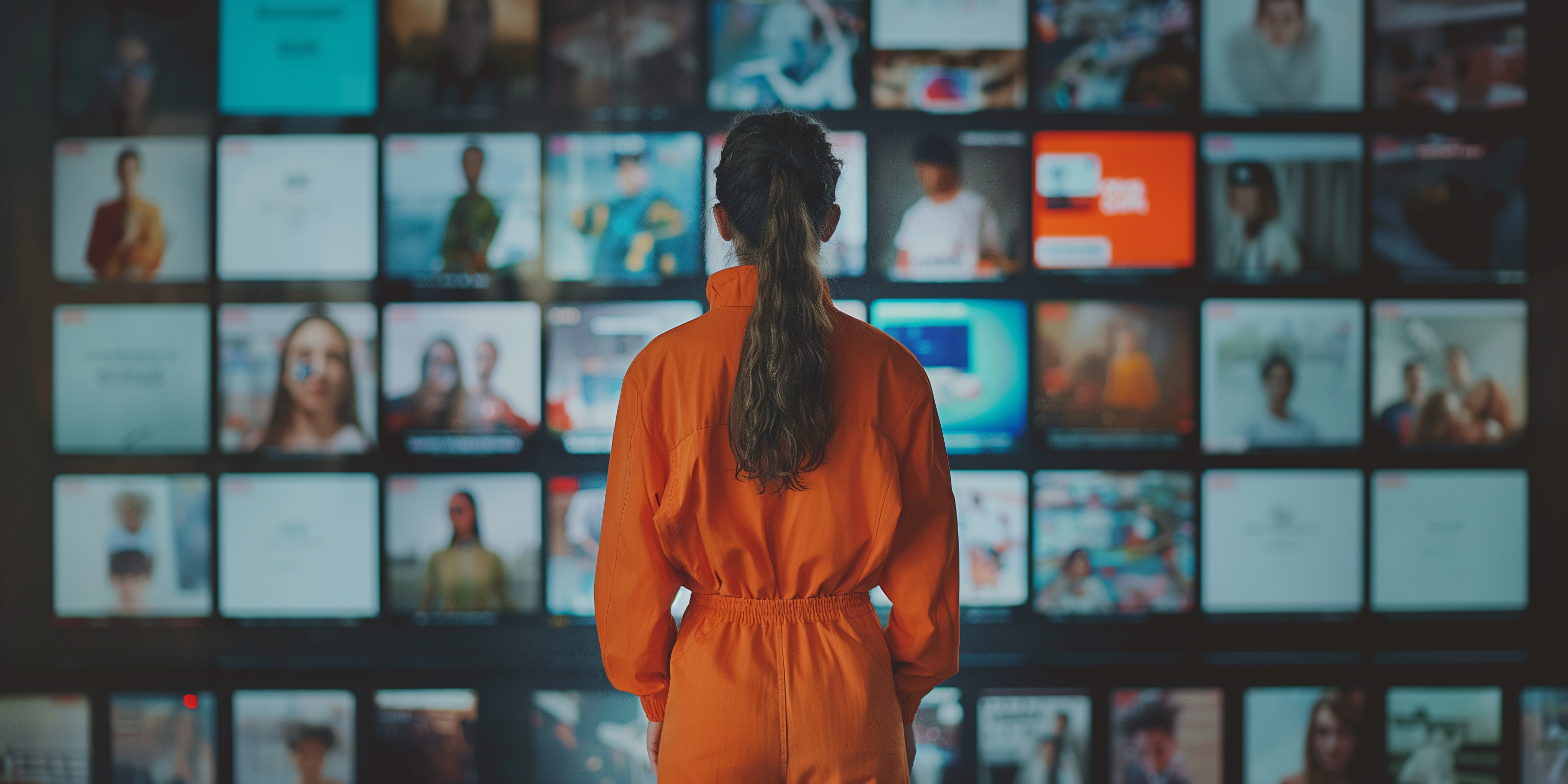 woman looking at digital screen KVH Industries