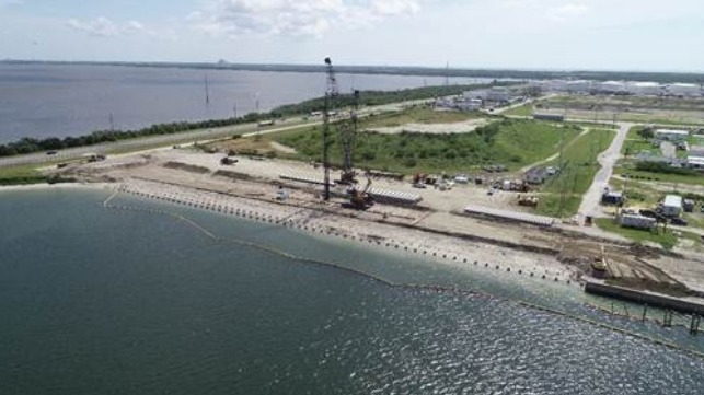 Aerial view of North Cargo Berth 8 under construction (Photo: Canaveral Port Authority)