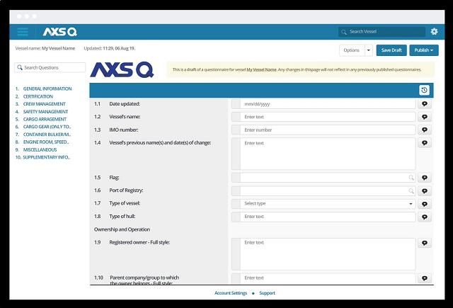 Harmonized vessel particulars questionnaire что это