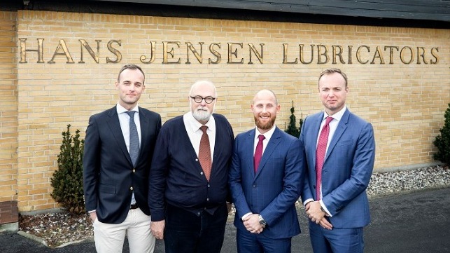 L-R: COO Christian Hans Jensen, Chairman of the Board Hans Peter Jensen, CCO Stefan Sletting Nielsen and CEO Rasmus Hans Jensen