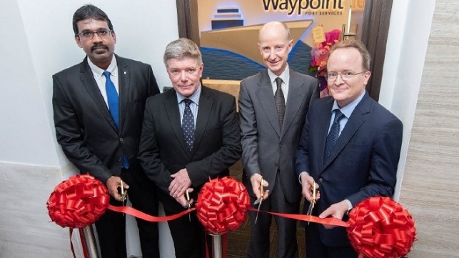 (From L) Velu Ramoo, Country Manager, Waypoint Port Services Singapore; David Furnival, COO, Bernhard Schulte Shipmanagement; Ian Beveridge, Chief Executive Officer, Schulte Group; Tobias Pinker, Chief Financial Officer, Bernhard Schulte.