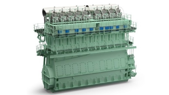 The WinGD X82-D engine For larger two-stroke vessels is Dual Fuel (DF) 