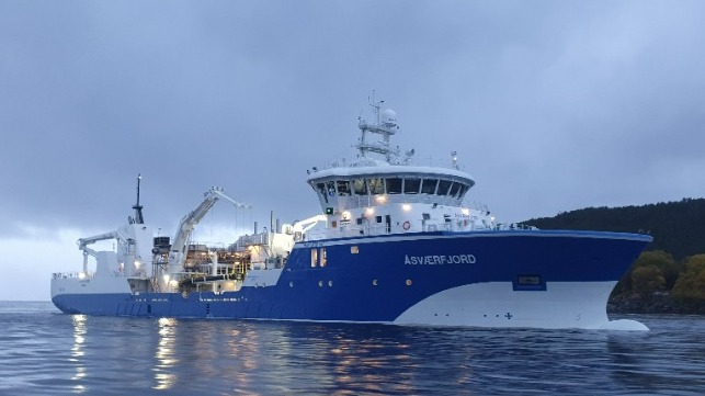 New build 151, Åsværfjord on sea trial in the Sognefjorden. Photo: Havyard Leirvik AS.