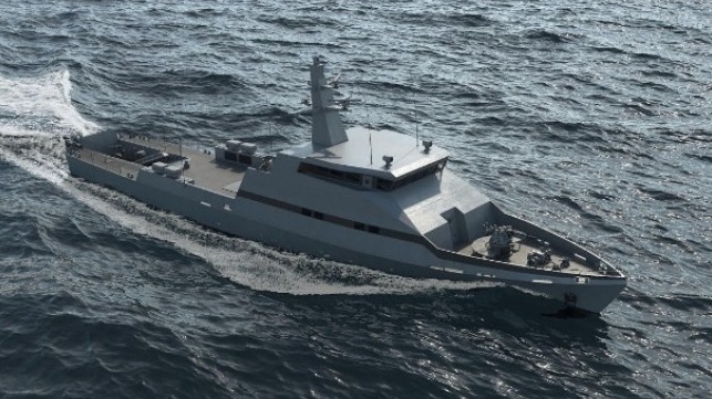 Graphical rendering of the OPV-45 (picture courtesy Israel Shipyards)