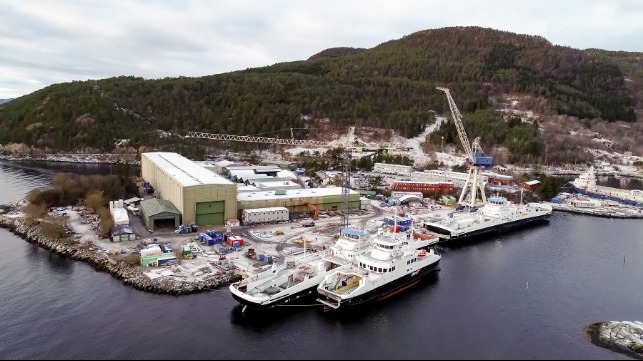 The shipyard in Leirvik. Photo: Uavpic