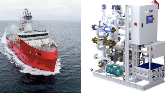 Left: Recent BWTS installation projects undertaken by PIRIOU include the 72m Polar logistics vessel L’Astrolabe ; Right: PIRIOU Group will carry out BIO-SEA BWTS installation and integration projects carried out at its yards around the world 