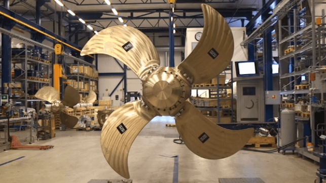 Berg staffer inspecting propeller blades