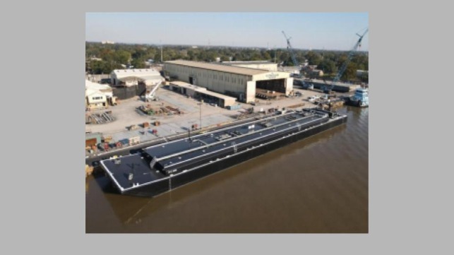 Courtesy of Conrad Shipyards and Parker Towing – 30,000 BBL Asphalt barge, PTC 2002  delivered from Conrad Morgan City