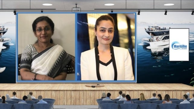 Priya Jaishankar, Senior Manager for Procurement at Synergy Group (left) and Sanjam Sahi Gupta, Founder of Maritime SheEO (right)