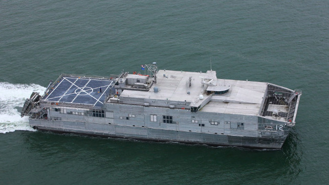 USNS Newport EPF vessel on sea trials
