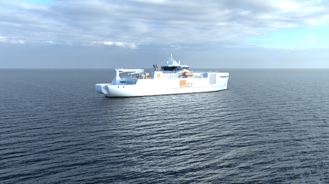 Orange Marine cable ship rendering. Image credit Orange Marine