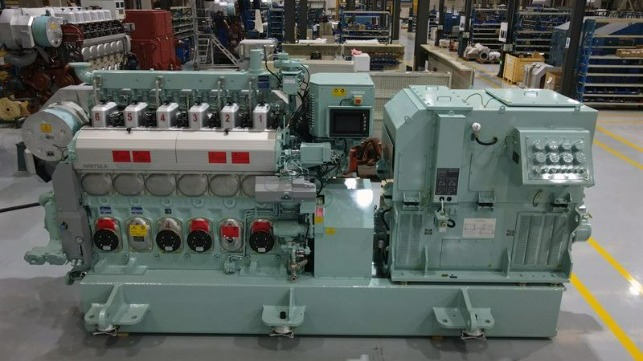 The upgraded Wärtsilä 20DF dual-fuel engine features better performance, lower operating costs, improved fuel flexibility and reduced exhaust emissions. © Wärtsilä Corporation