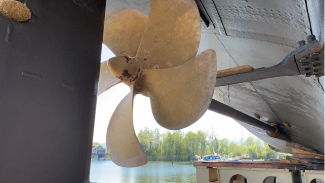 The propeller shaft of the MS Österreich that is now equipped with COMPAC bearings