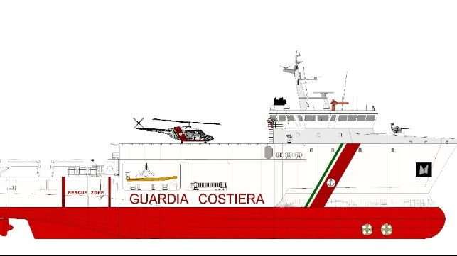 Giuseppe Bono, Fincantieri CEO,  Adm. Inspector Nicola Carlone, Commander General of the Coast Guard and Luigi Duò,