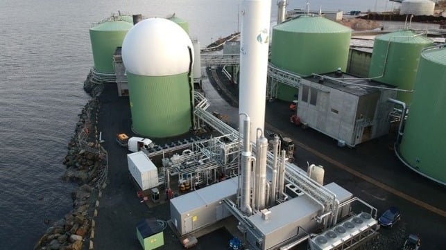 The biogas liquefaction plant will extend the existing bioLNG production plant at Fiborgtangen, Skogn. © Wärtsilä