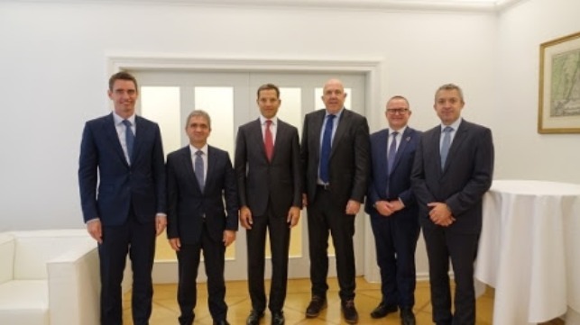 From left): Rasmus Bach Nielsen, Global Head of Fuel Decarbonisation, Trafigura; Dr Uwe Lauber, CEO of MAN Energy Solutions; Jose Maria Larocca, Executive Director and Co-Head of Oil Trading, Trafigura; Wayne Jones OBE, Member of Executive Board, MAN Energy Solutions; Bjarne Foldager, Senior Vice President & Head of Two-Stroke Business, MAN Energy Solutions; Brian Østergaard Sørensen, Vice President and Head of Two-Stroke Research & Development, MAN Energy Solutions (Archive Picture)