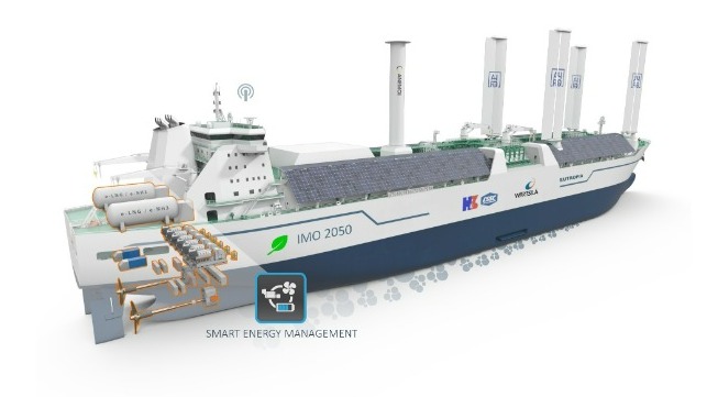 The LNG Carrier vessel concept will be highly flexible and the entire vessel design will be optimized around a compact, electrified, integrated, and efficient propulsion power solution that will lead to a significant reduction in CO2 emissions. Image courtesy of © Wärtsilä Corporation