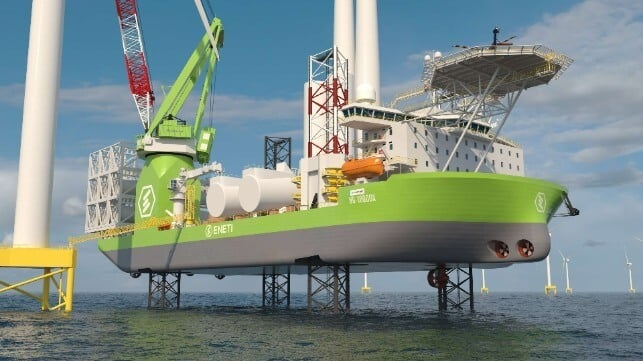 Next-generation offshore wind turbine installation vessel – Image credit Eneti inc.
