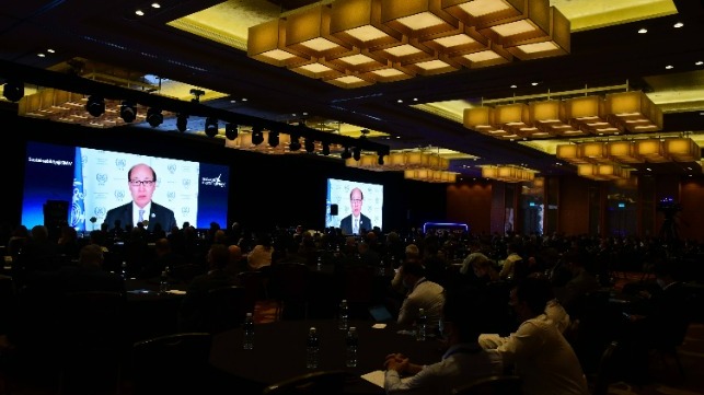 Kitack Lim, Secretary-General, International Maritime Organization (IMO) giving opening remarks at the IMO – Singapore Future of Shipping Conference