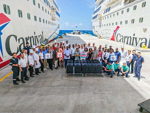 Carnival Corp food donation Bahamas