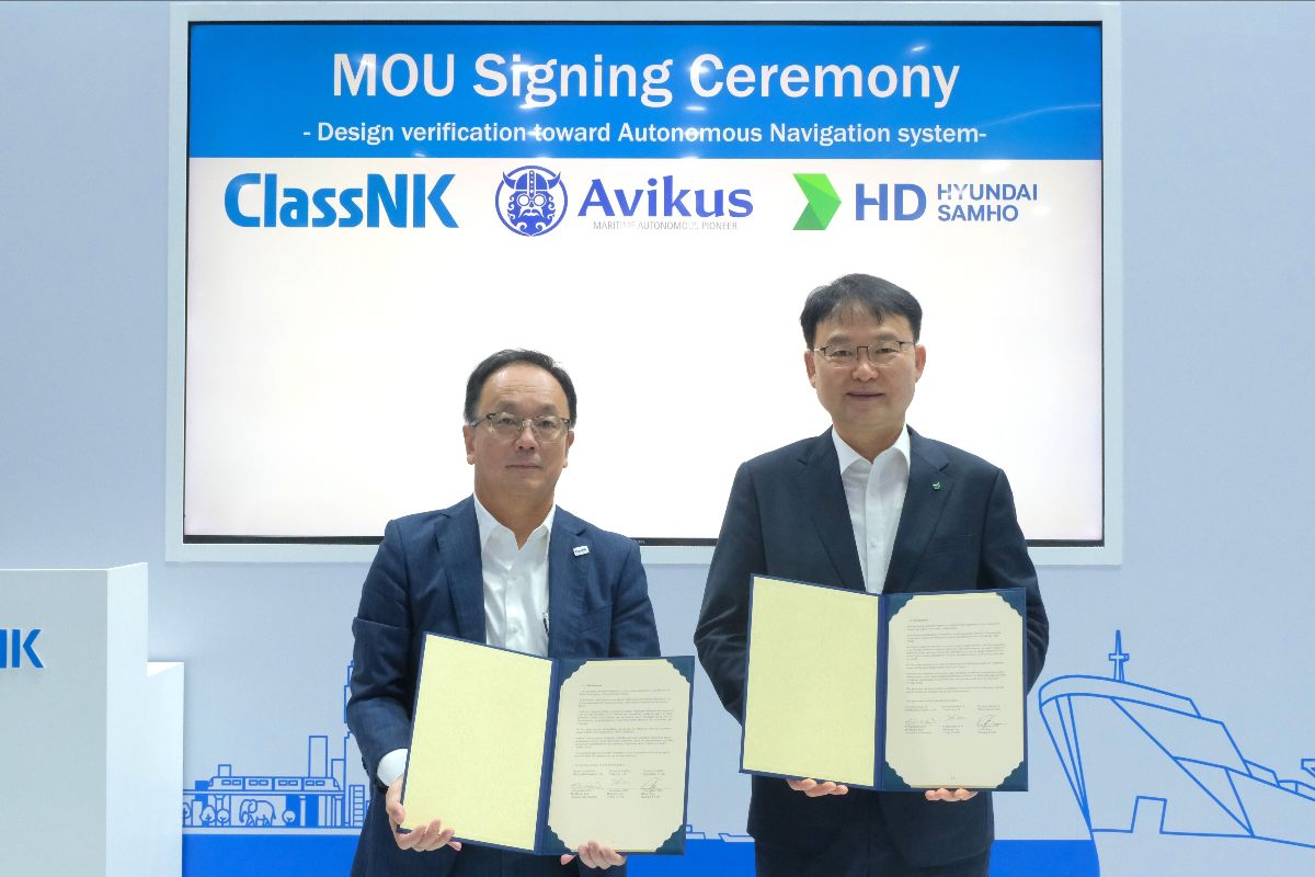 HD Hyundai Samho, Avikus and ClassNK Sign Autonomous Navigation System MOU