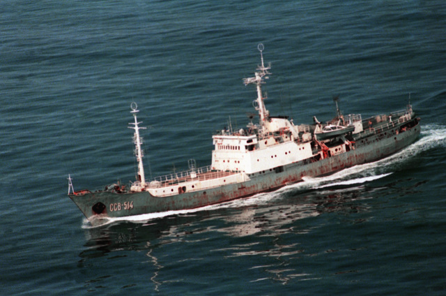 Russian trawlers have been used for intelligence duties since the Cold War, alongside more formal spy ships like the Seliger, above (USN)