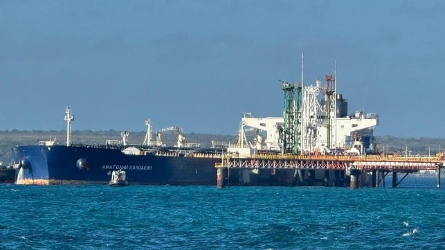 Russian tanker docked in Cuba